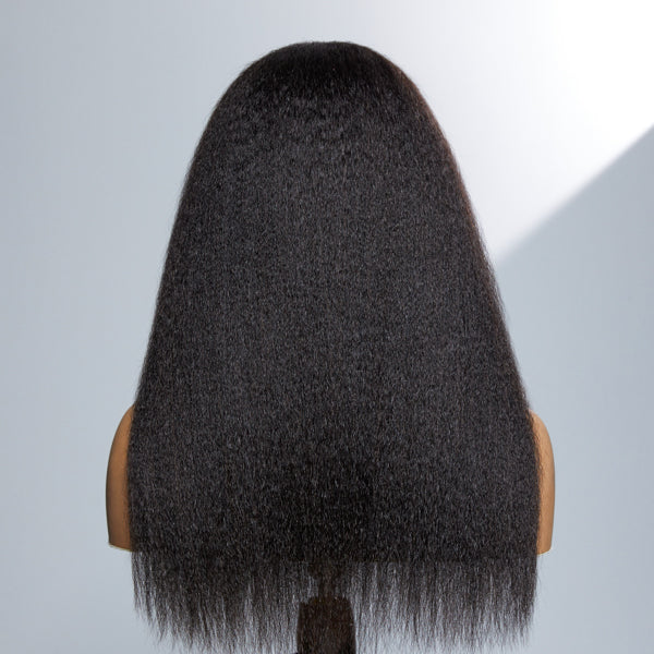 Kinky Straight Wig, Glueless & Protective Kinky Straight V Part Wig Human Hair