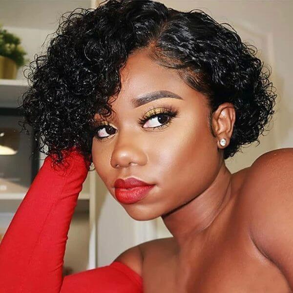 Short Curly Wig, Deep Wave Wig, Undetectable Lace Wig