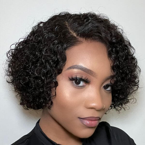 Short Curly Wig, Deep Wave Wig, Undetectable Lace Wig