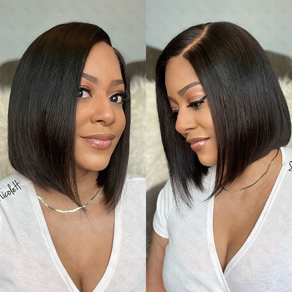 Venta flash | Peluca Bob con parte lateral de encaje invisible ultracompleta e indetectable | Clásico y elegante