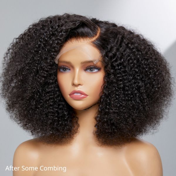 Poppin and Classic Afro Curly Glueless 5x5 Closure Lace Wig
