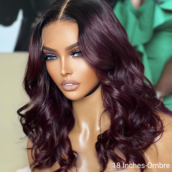 Chic Dark Burgundy 99J Body Wave 5x5 Glueless Closure Wigs