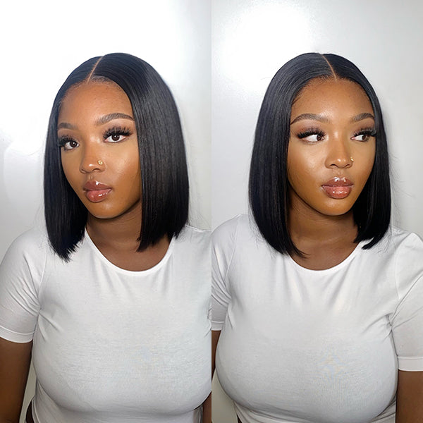 Pre Plucked Middle Part Glueless Minimalist Lace Bob Wig | Easy & Daily