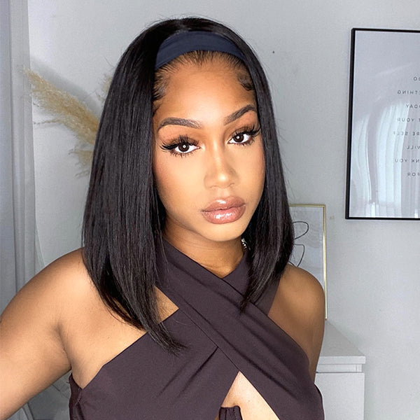Throw On & Go | Affordable Headband Bob Wig (Get Free Trendy Headbands)