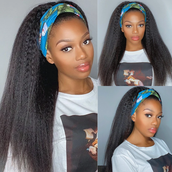 Kinky Straight Wig, Kinky Straight Affordable Headband Wig (Get Free Trendy Headband)