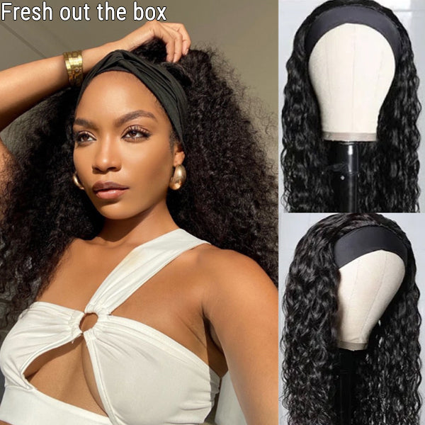 Wet And Wavy Affordable Curly Headband Wig (Get Free Trendy Headbands)