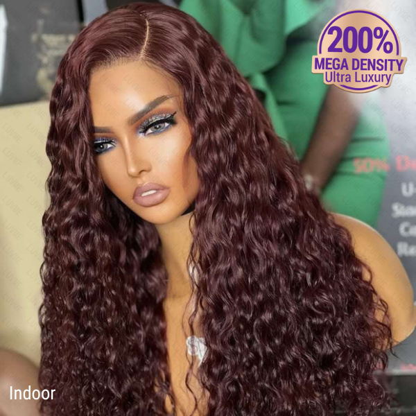 200% MEGA DENSITY | Luxury Dark Purple Water Wave 5x5 Closure Lace Glueless Wig