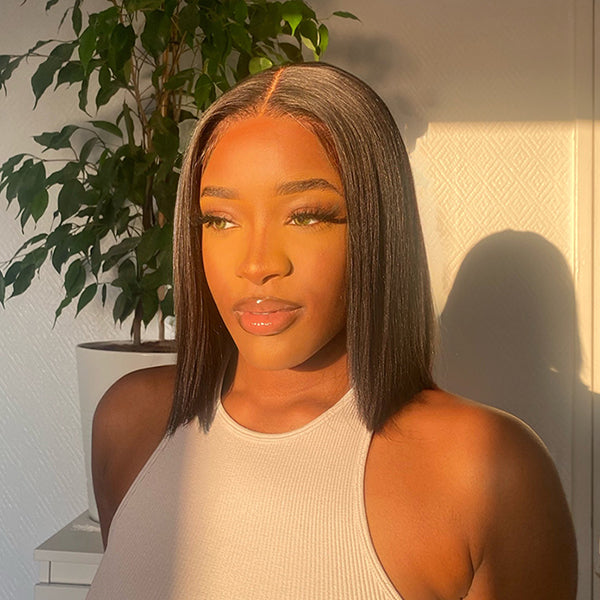 Bienvenido de nuevo | Peluca Bob sin pegamento de encaje invisible indetectable 5x5 | Encaje HD real 