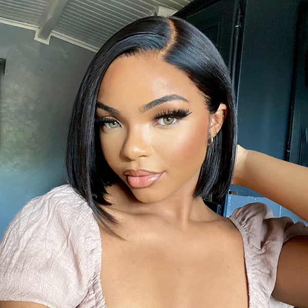 Special Sale | Super Natural Side Part Glueless Minimalist Lace Bob Wig | Fits All Face Shapes