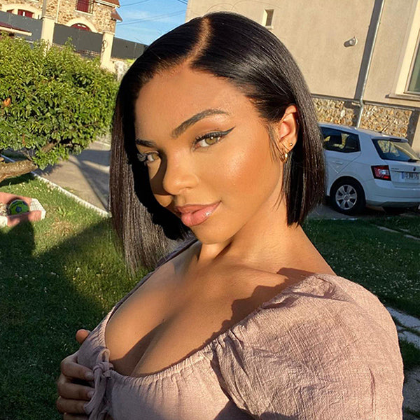 Special Sale | Super Natural Side Part Glueless Minimalist Lace Bob Wig | Fits All Face Shapes
