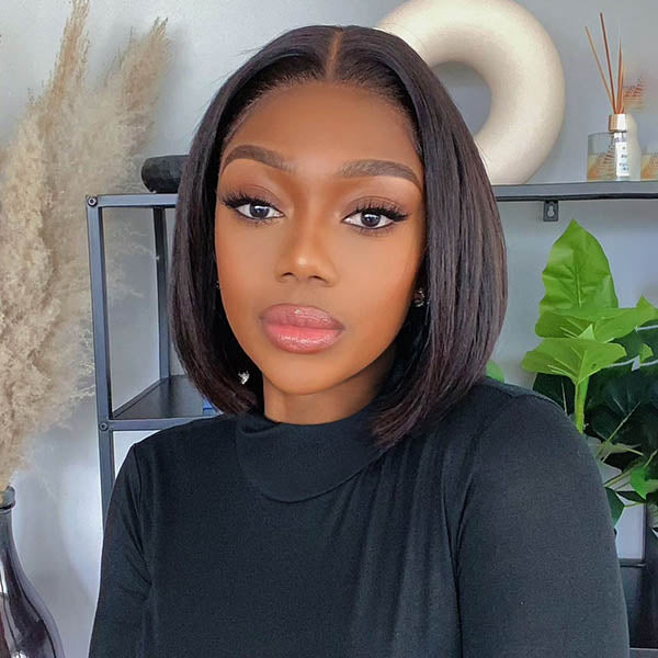 Luvme Short Bob Wig Pre Plucked Middle Part Glueless Minimalist Lace Bob Wig