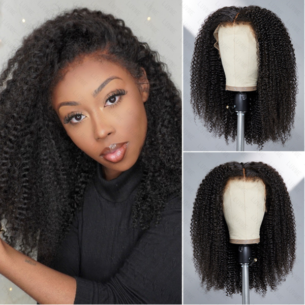 Afro Wig, 4C Edges | Realistic Afro Kinky Edges Free Parting 13x4 Undetectable Lace Front Wig | Afro Inspired