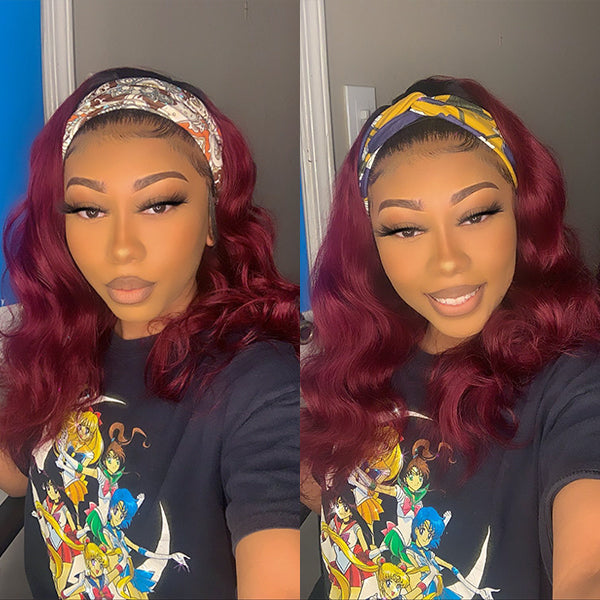 Luvme Sugar Plum Color Headband Wig With Natural Black Root | Throw On & Go