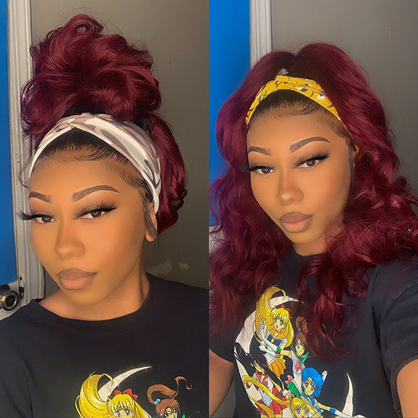 Luvme Sugar Plum Color Headband Wig With Natural Black Root | Throw On & Go