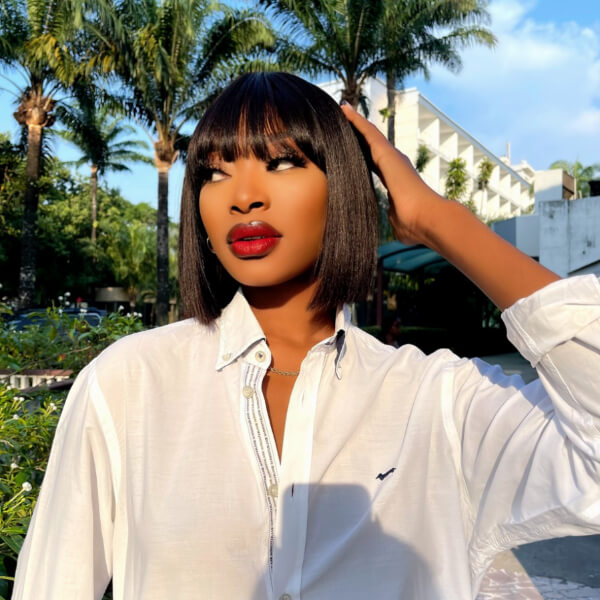 Yaki Wig, Bob Wig With Bangs, Undetectable Lace Wig